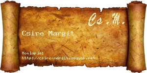 Csire Margit névjegykártya